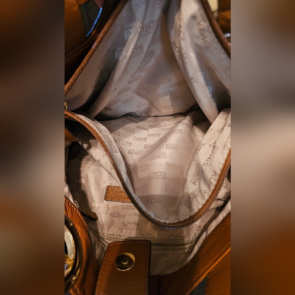 Michael Kors Large Caramel Brown Fulton East West Tote EUC 2 Callouts see pics - Picture 14 of 16